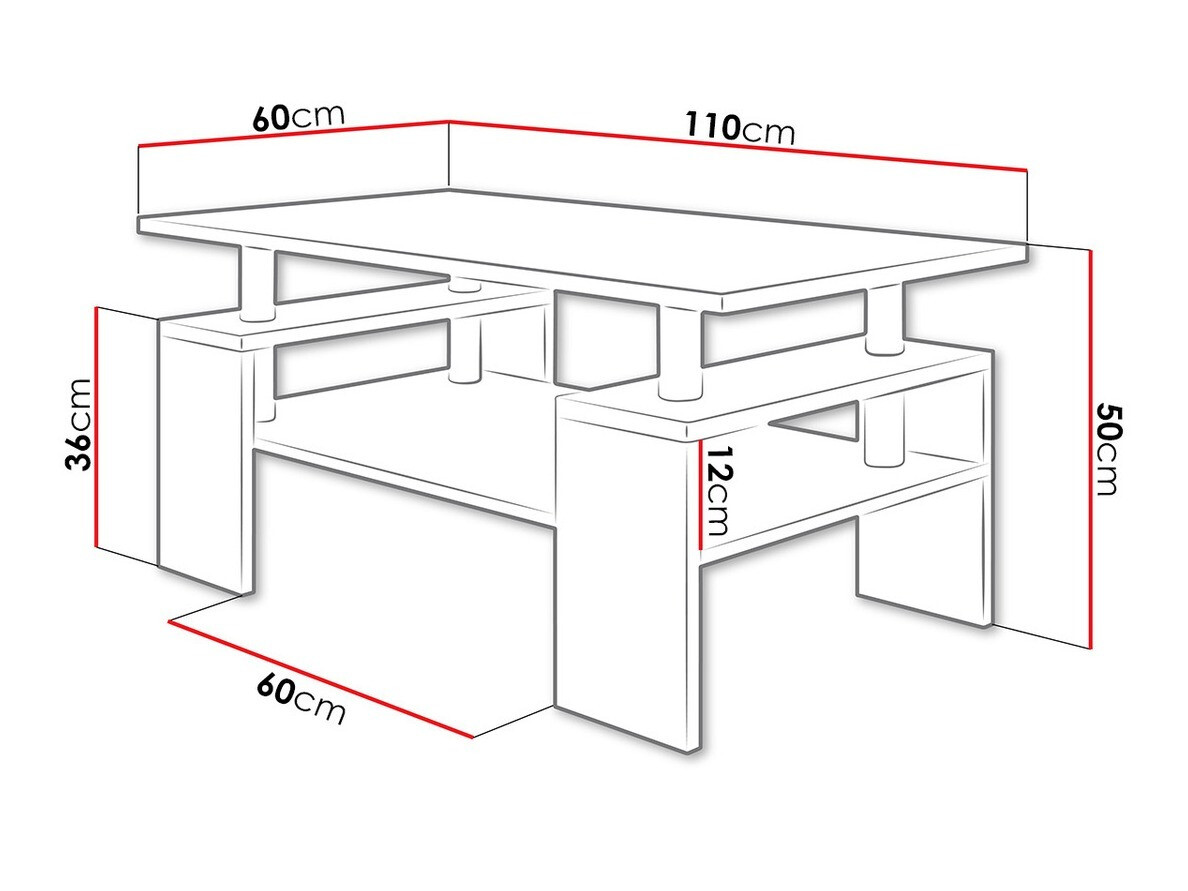 Măsuță de cafea Fortunal (Stejar Sonoma)