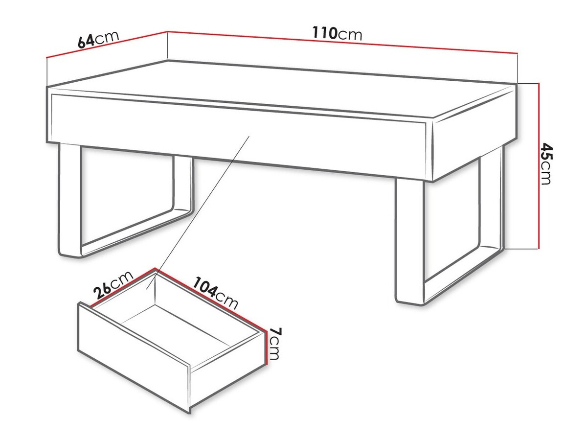 Măsuță de cafea Tivdalu 138 (Stejar auriu)