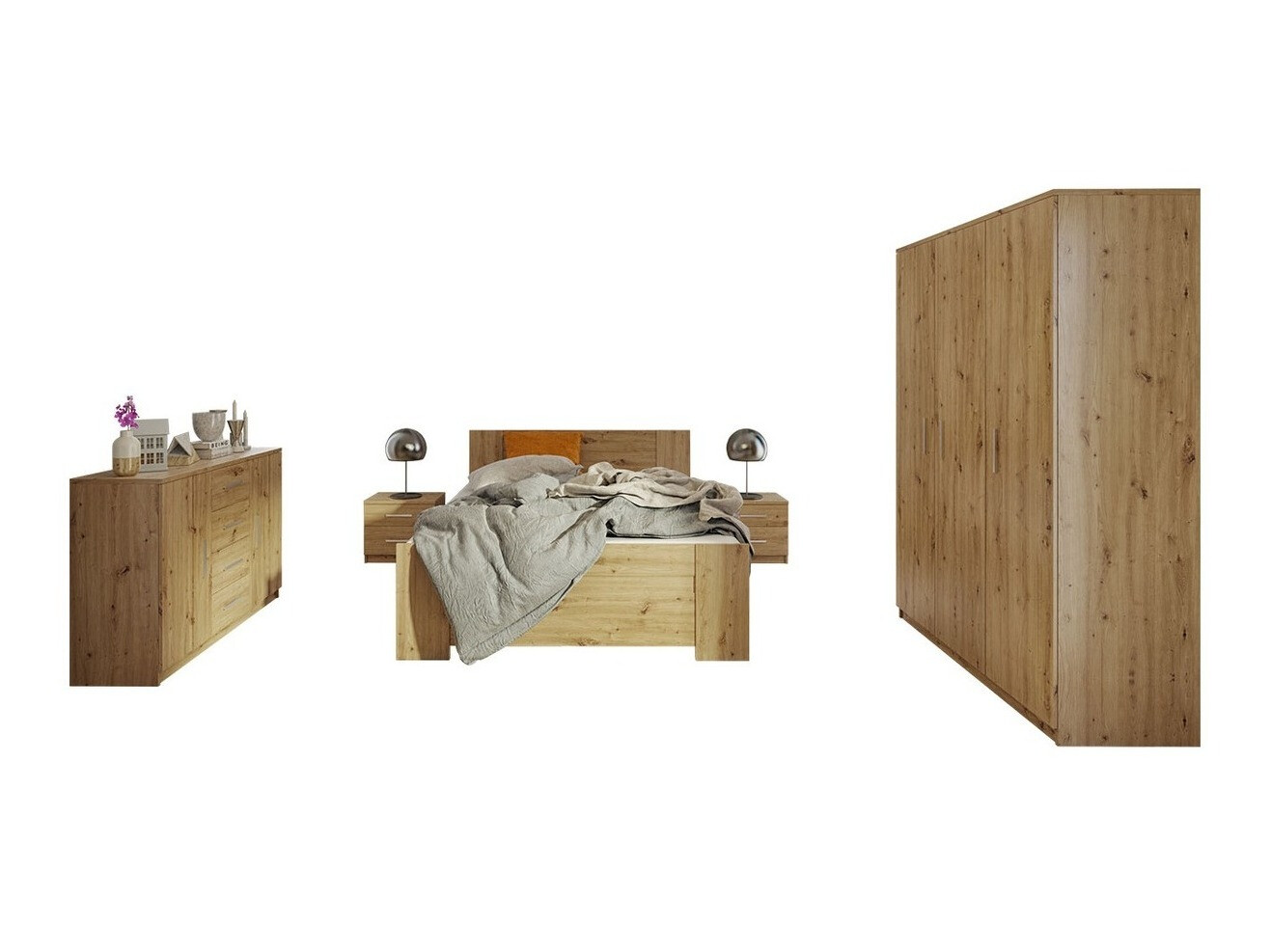 Set dormitor Catromi 123 (Stejar artizan)