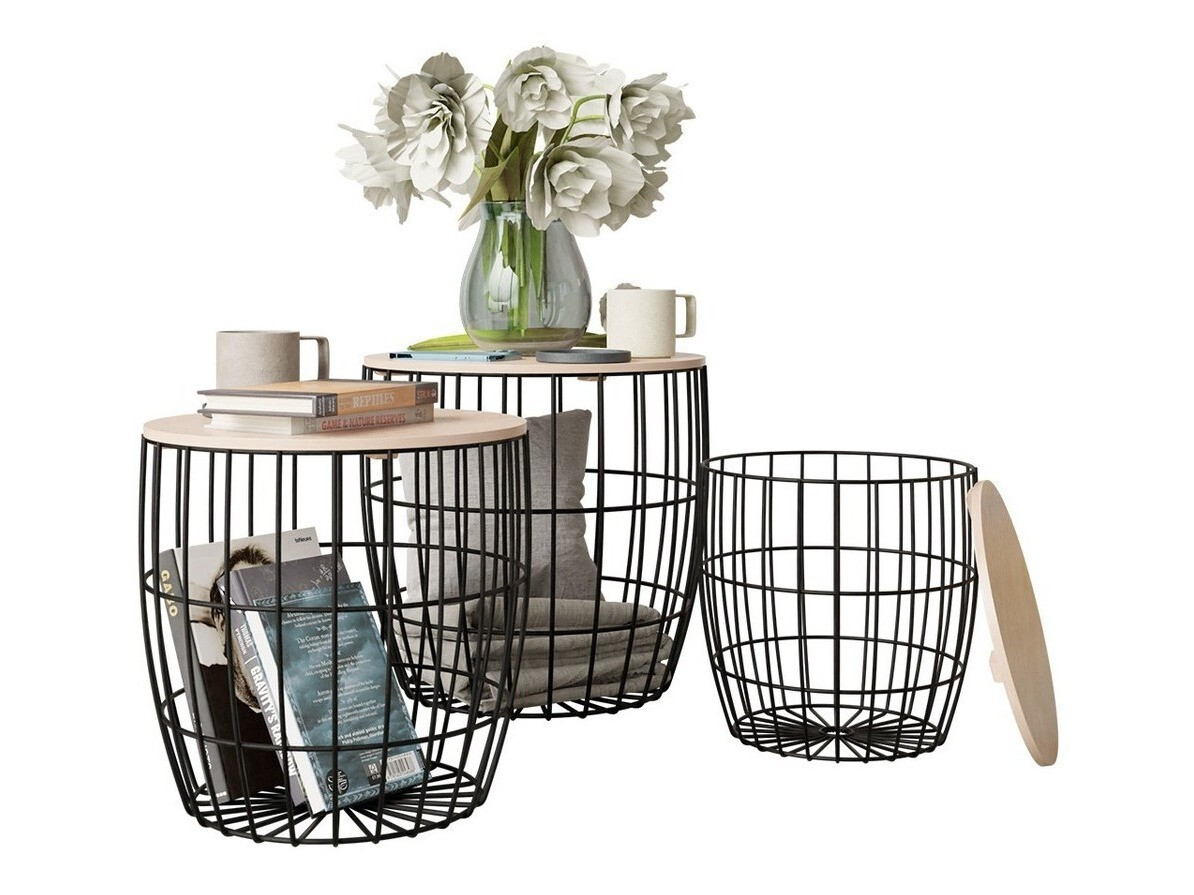 Set mese laterale Aedifis (Negru + Maro deschis)