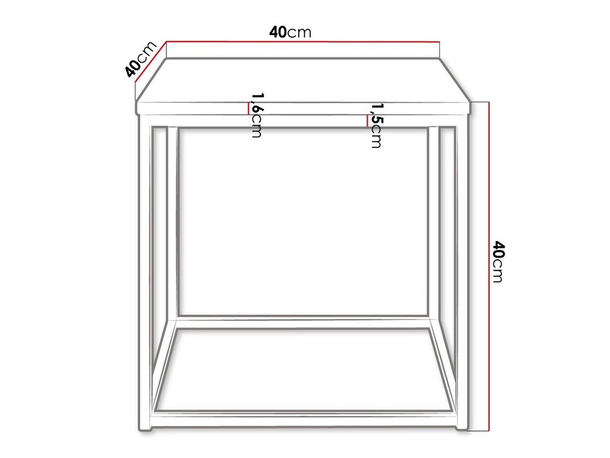 Măsuță de cafea Germantown 106 (Negru mat + Negru lucios)