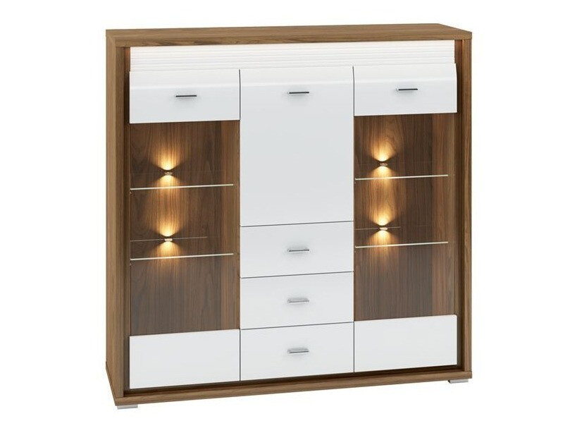 Comodă Madison H106 (Alb lucios)