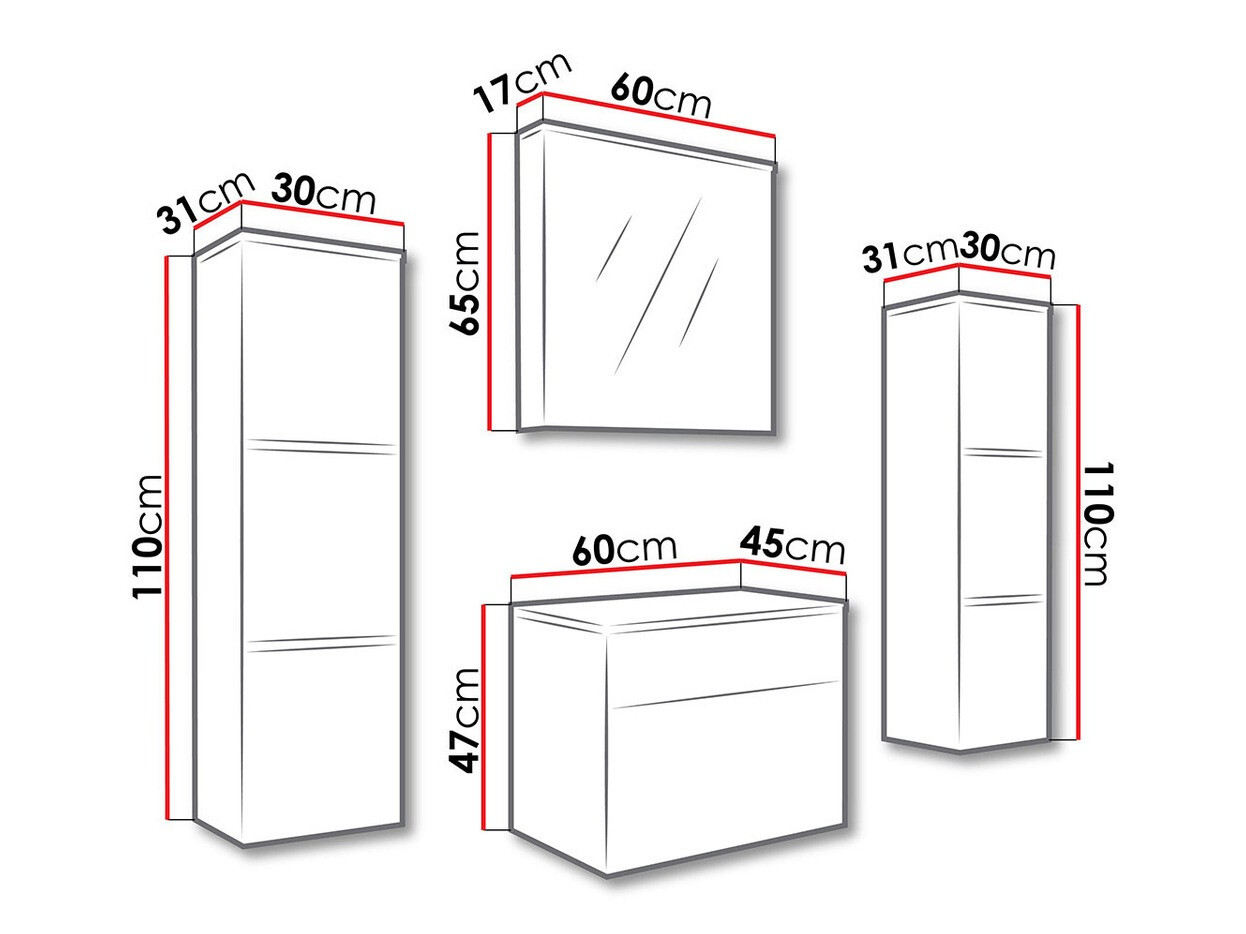 Set baie Tucson 105 (Alb + Alb lucios)