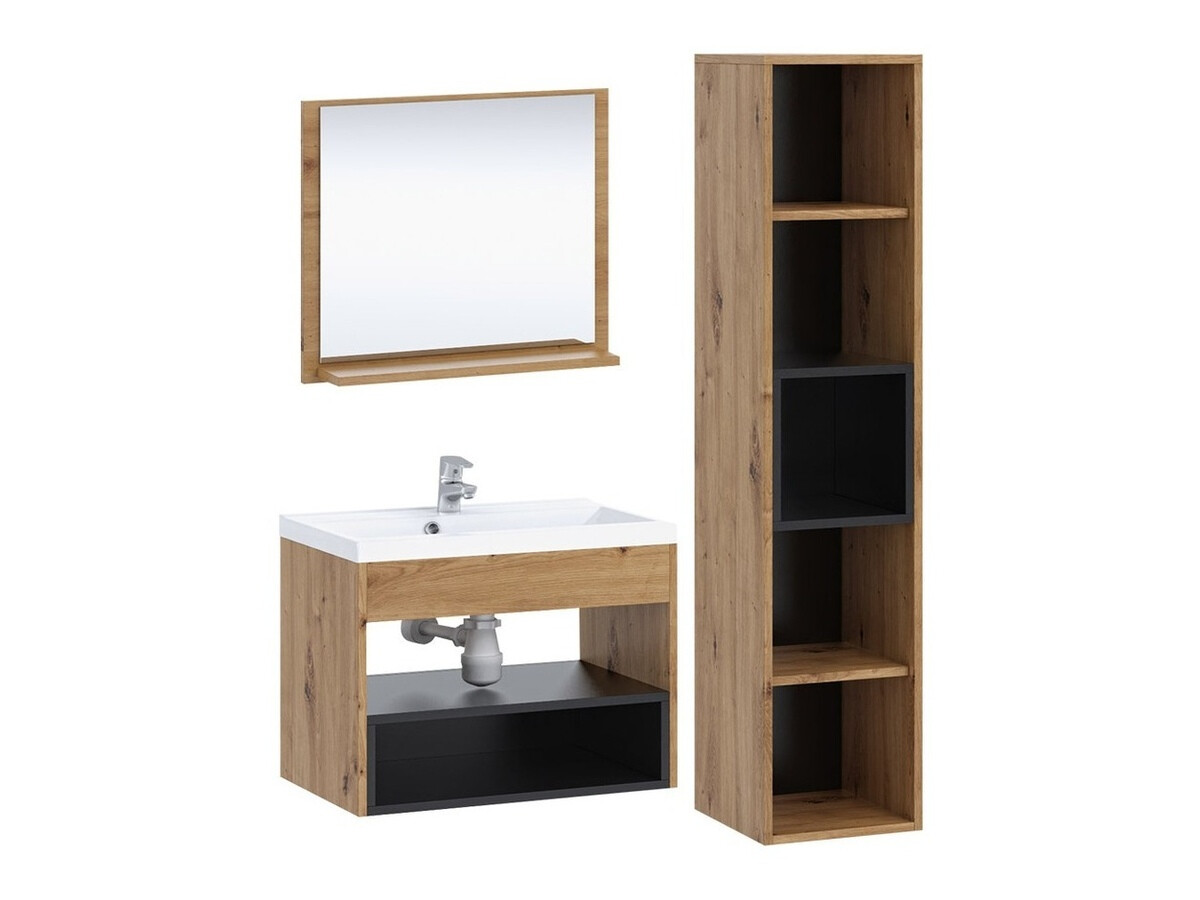 Set baie Velum I (Stejar artizan + Negru)