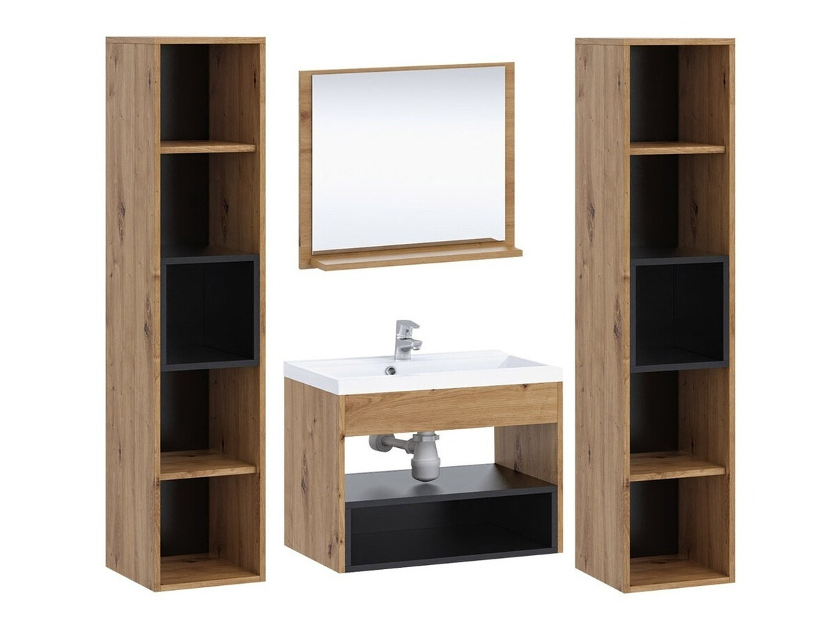Set baie Velum II (Stejar artizan + Negru)