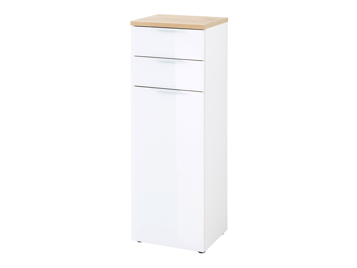 Cabinet de baie neancorat Levciro 103 (Alb + Navarra stejar)