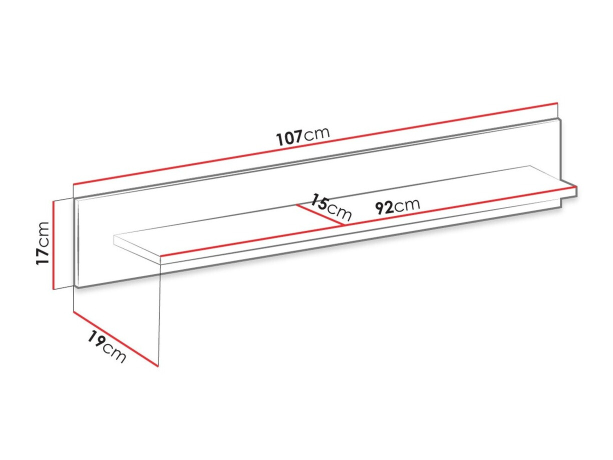 Raft de perete Bracchal (Stejar artizan + Grafit)