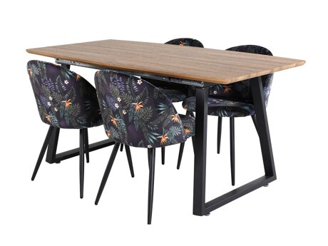 Set de mese Dallas 335 (Model floral + Negru)