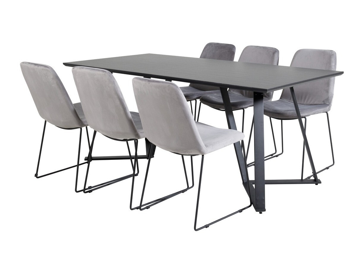 Set de dining Dallas 1972 (Negru + Gri)