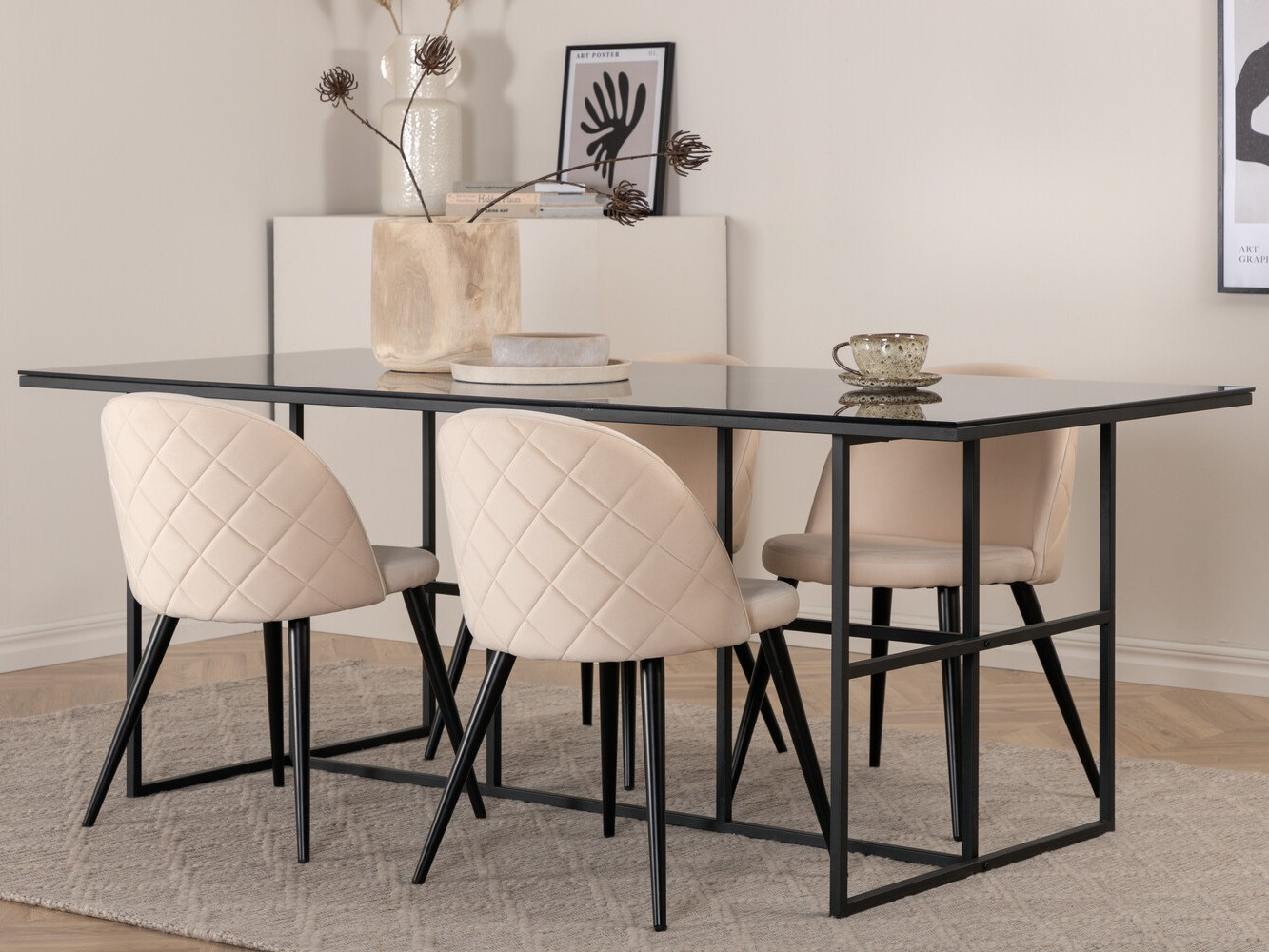 Set de mese Dallas 2633 (Bej + Negru)