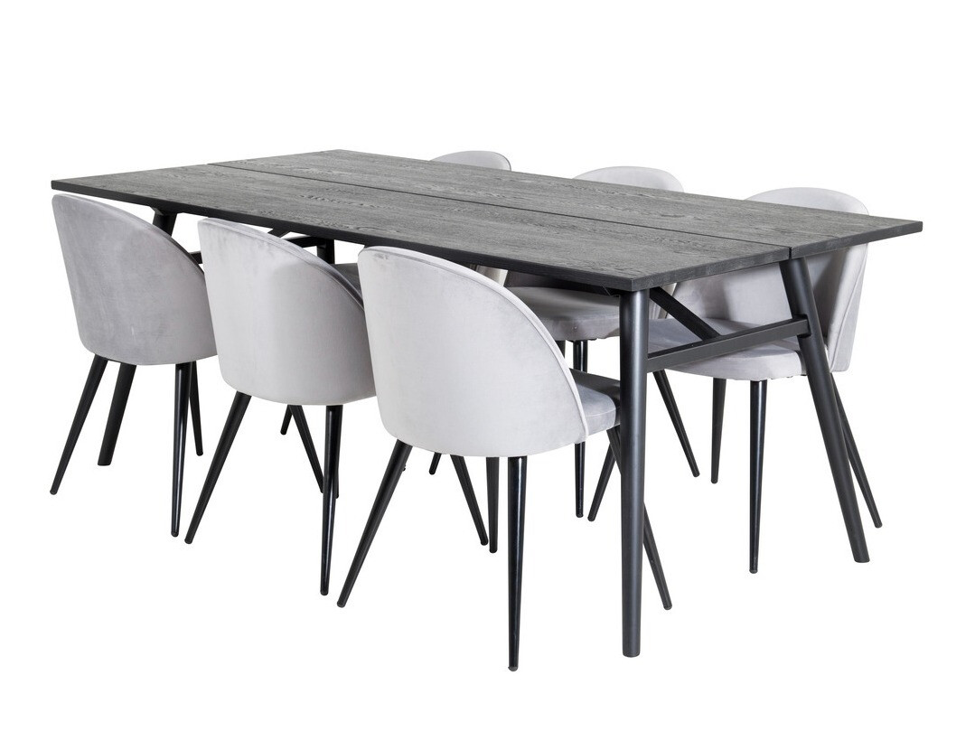 Set de dining Dallas 1676 (Gri + Negru)