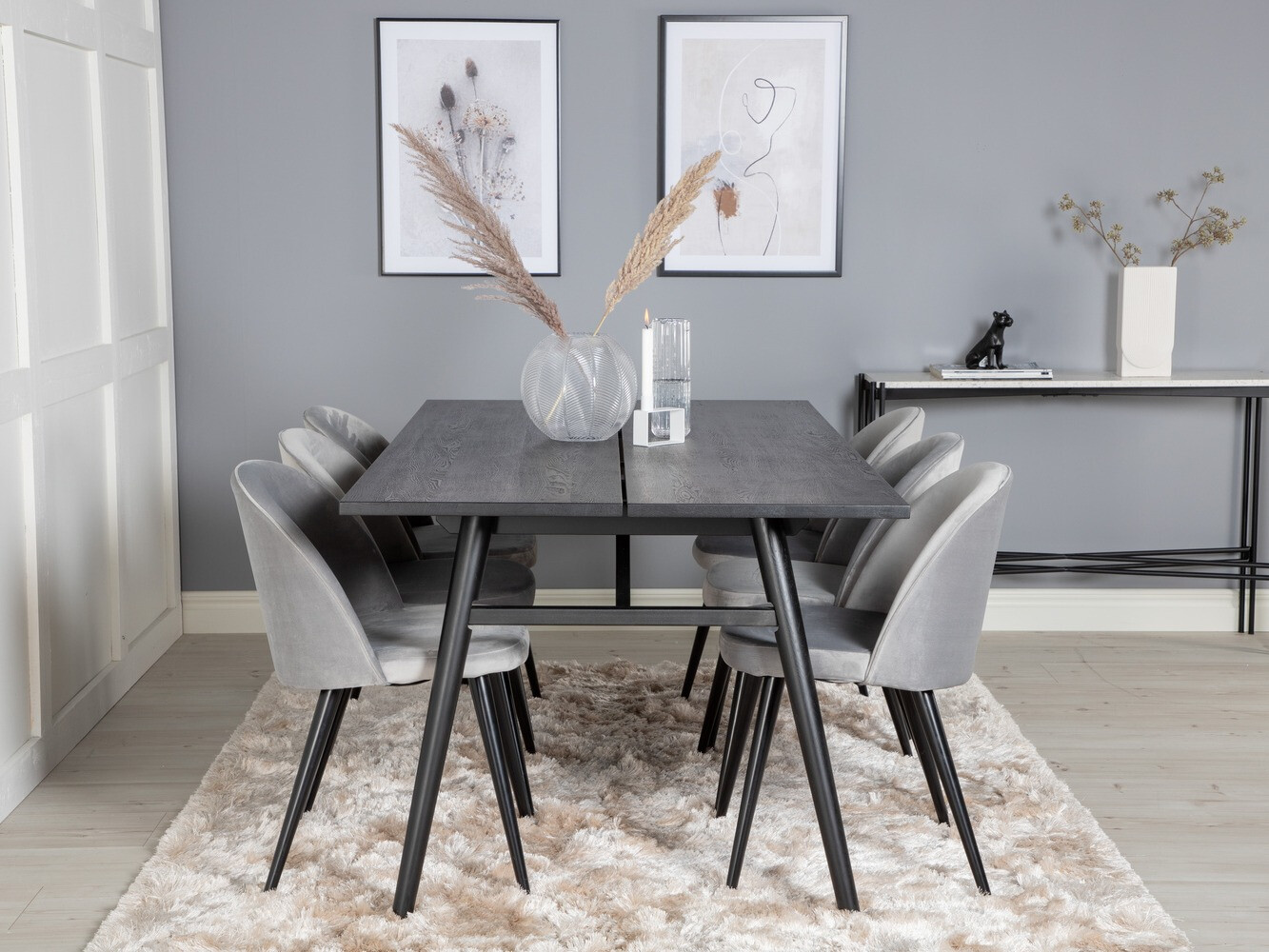 Set de dining Dallas 1676 (Gri + Negru)