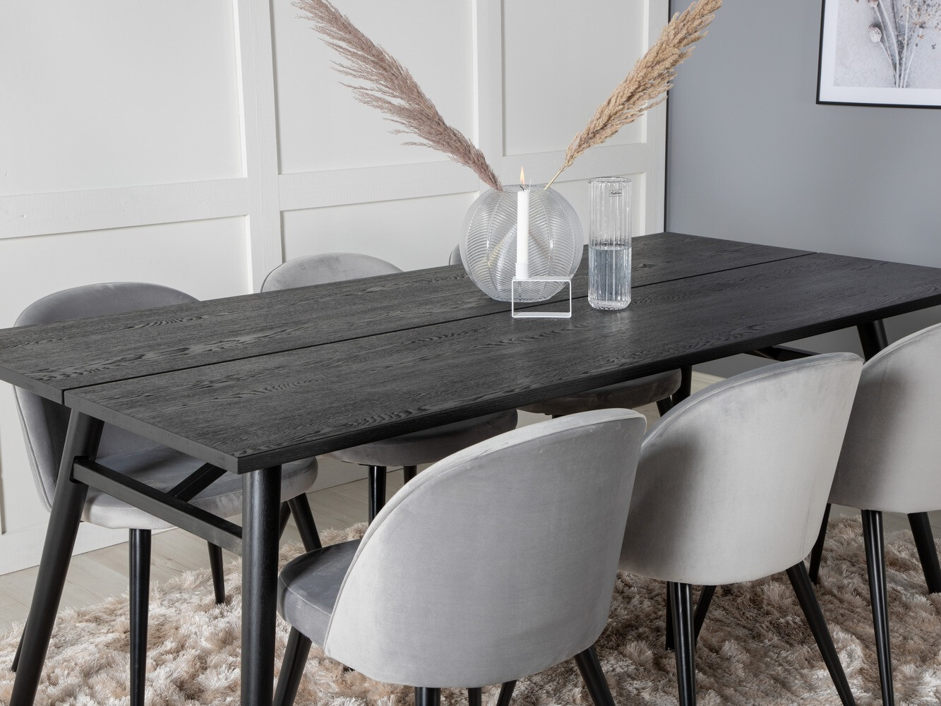 Set de dining Dallas 1676 (Gri + Negru)