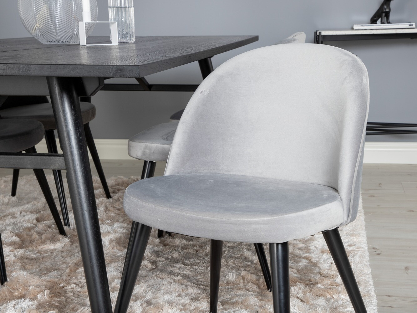 Set de dining Dallas 1676 (Gri + Negru)