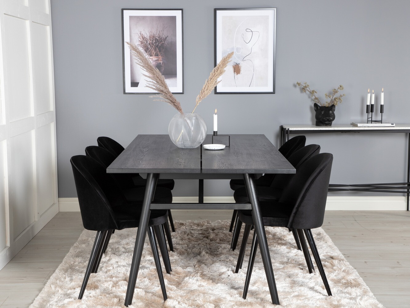 Set de dining Dallas 1676 (Negru)