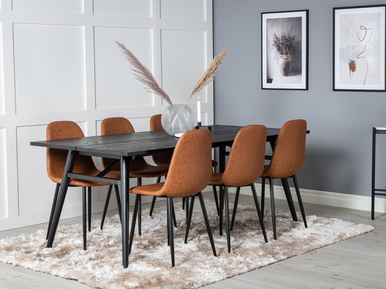 Set de dining Dallas 1681 (Maro + Negru)