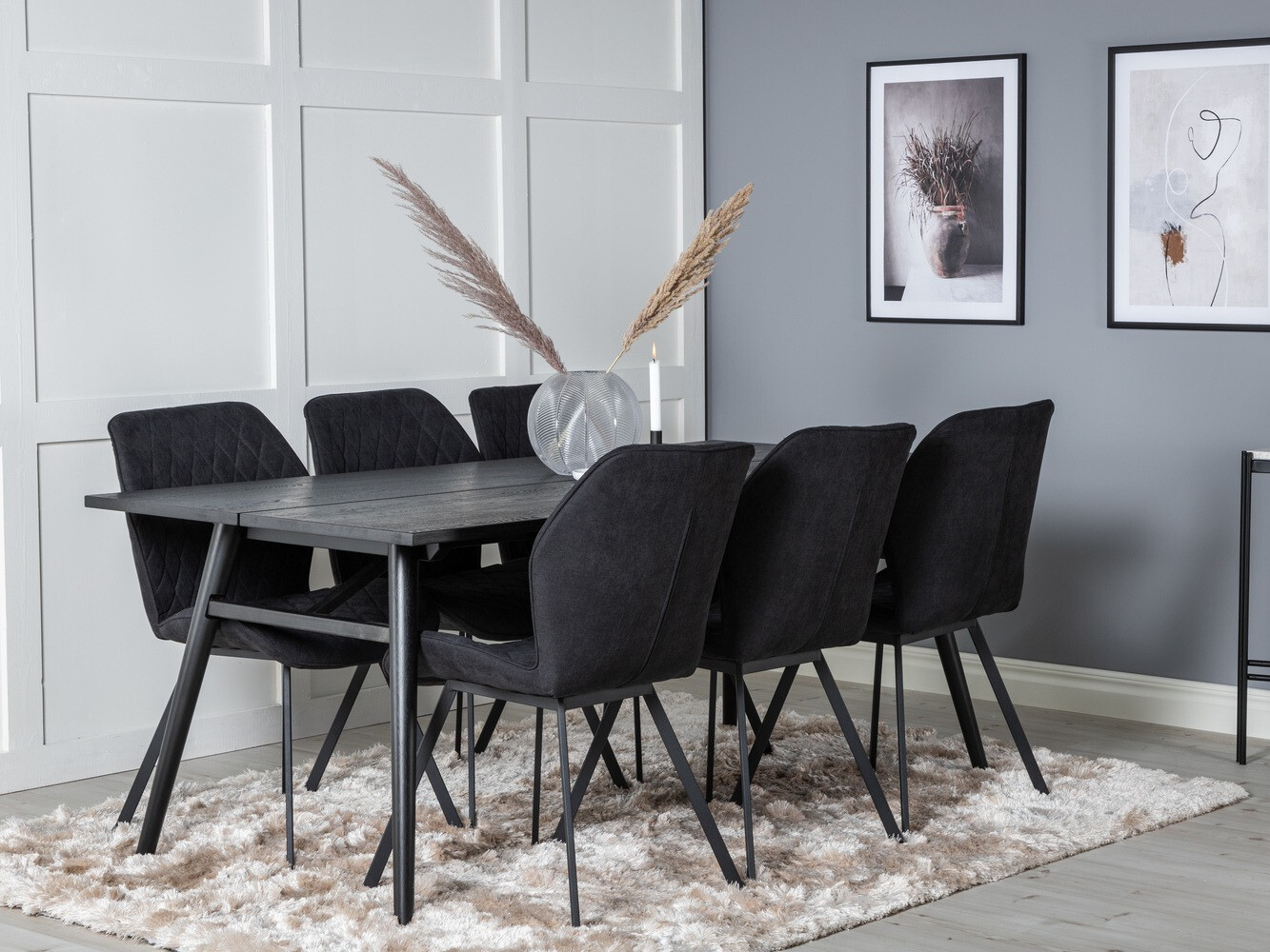 Set de dining Dallas 1686 (Negru)