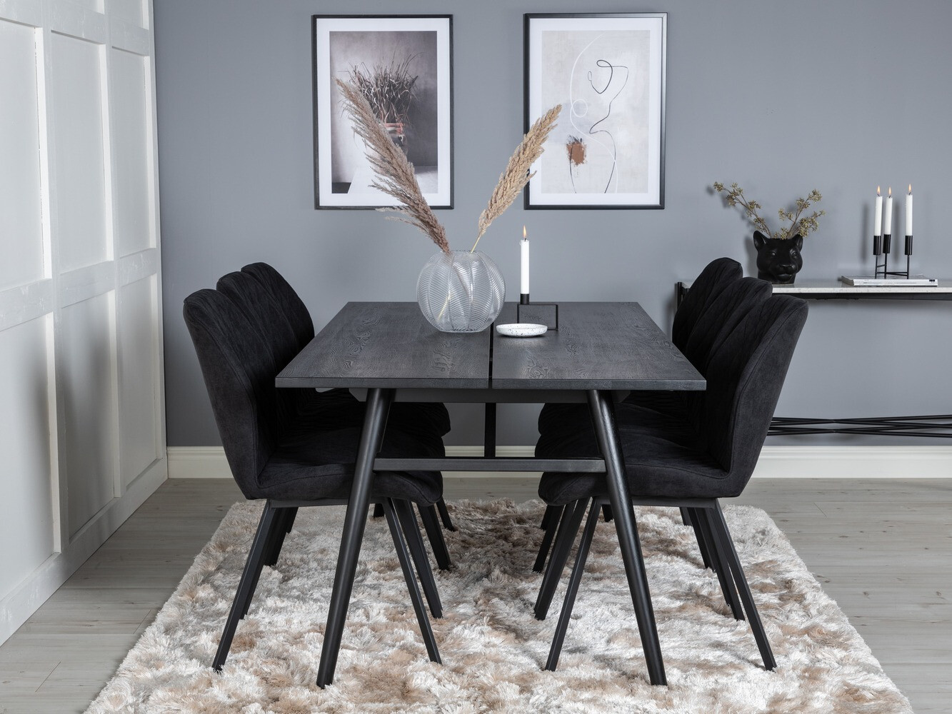 Set de dining Dallas 1686 (Negru)