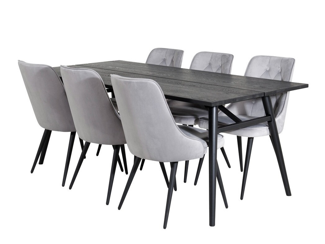 Set de dining Dallas 1780 (Negru + Gri deschis)
