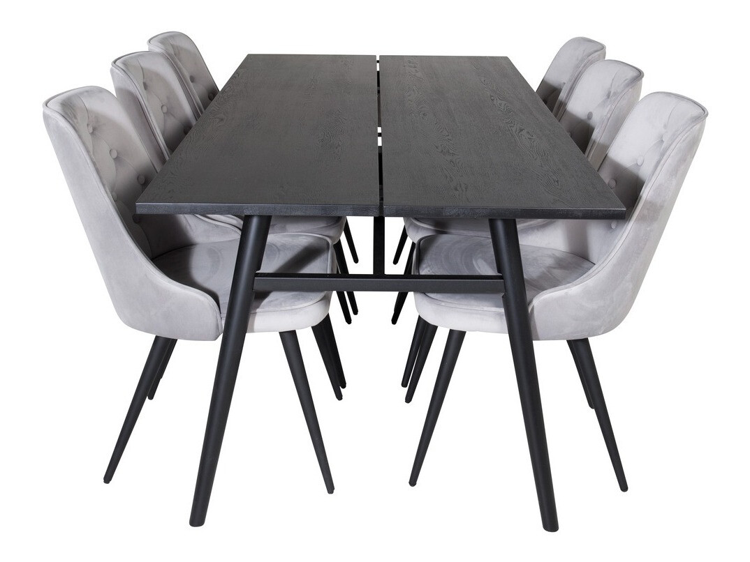 Set de dining Dallas 1780 (Negru + Gri deschis)