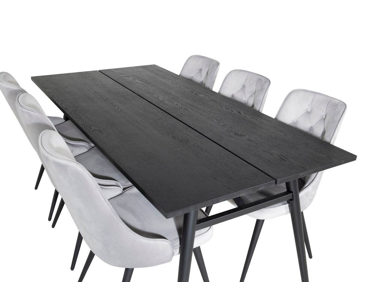 Set de dining Dallas 1780 (Negru + Gri deschis)
