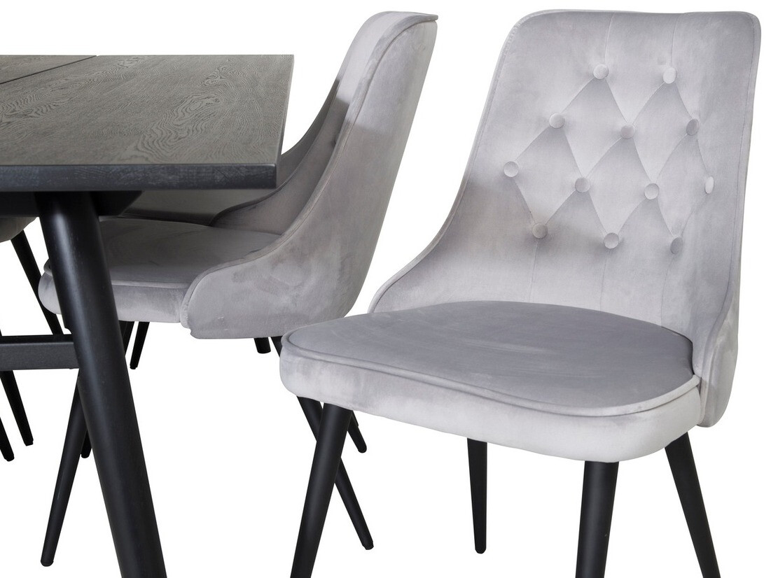 Set de dining Dallas 1780 (Negru + Gri deschis)