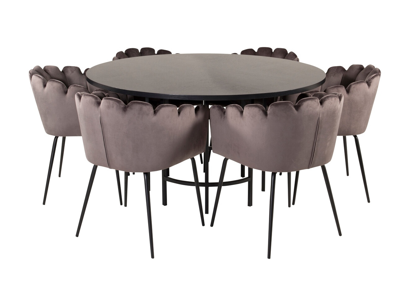 Set de dining Dallas 312 (Gri + Negru)
