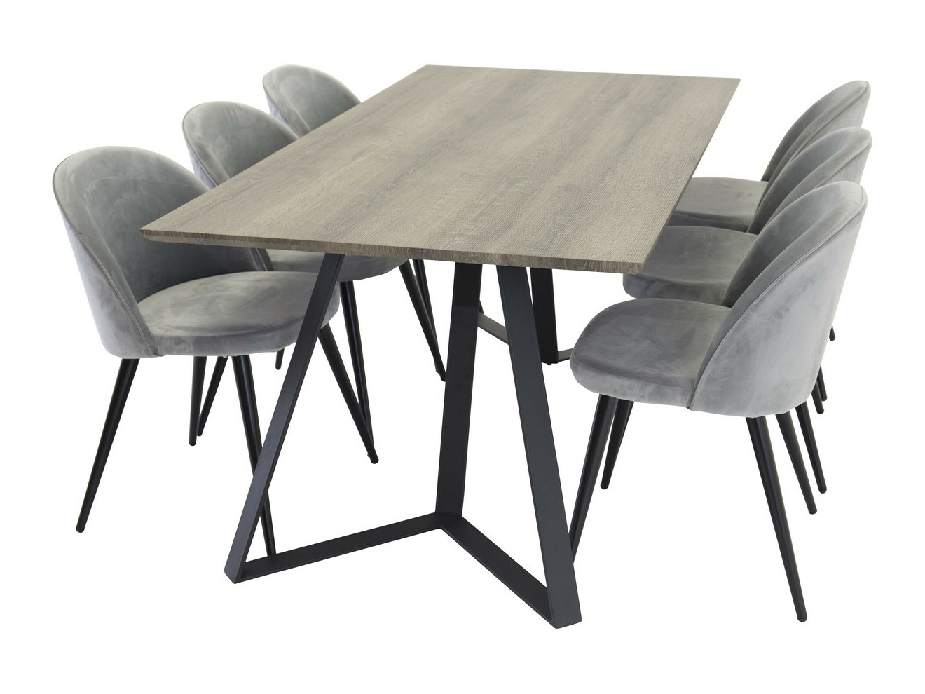 Set de dining Dallas 340 (Gri + Negru)
