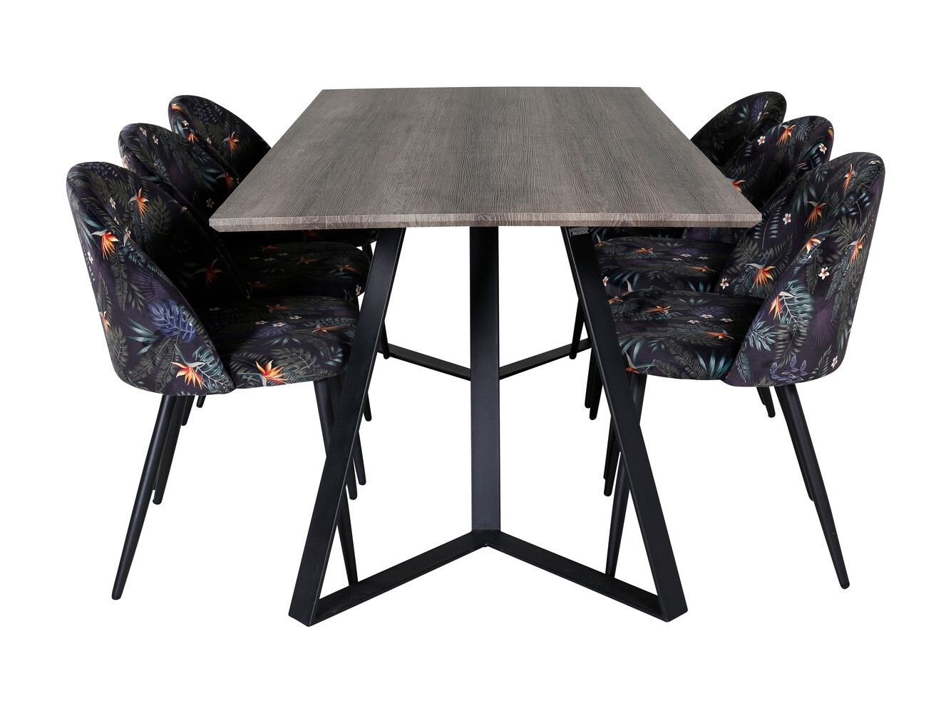 Set de dining Dallas 340 (Model floral + Negru)