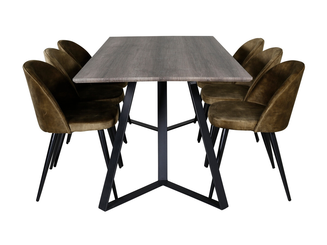 Set de dining Dallas 340 (Verde prăfuit + Negru)