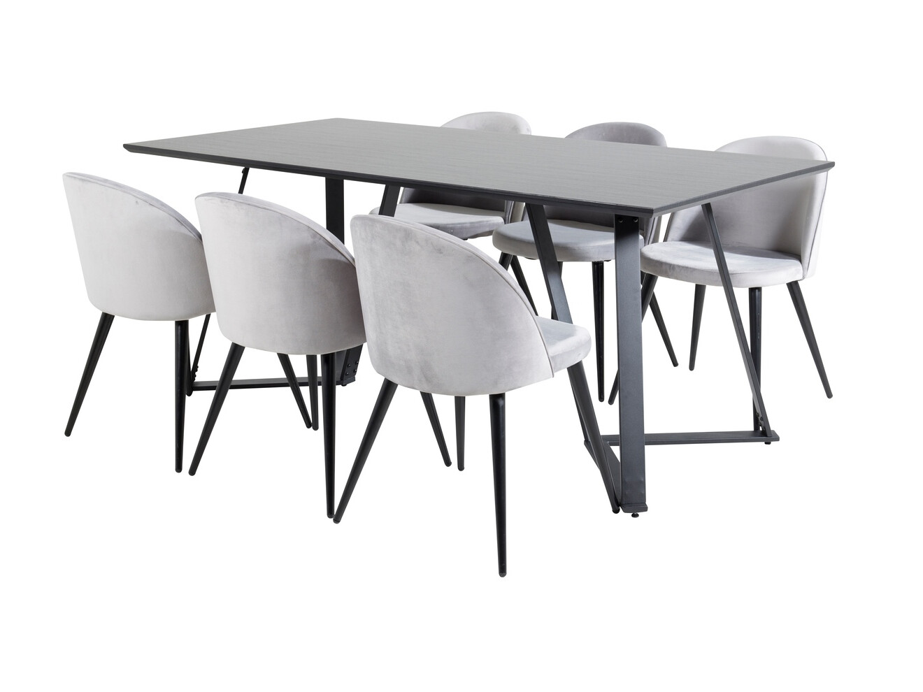 Set de dining Dallas 360 (Gri + Negru)