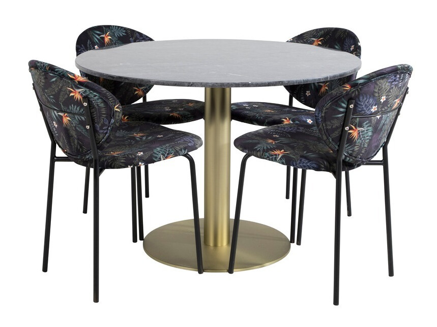 Set de dining Dallas 1209 (Model floral + Negru)
