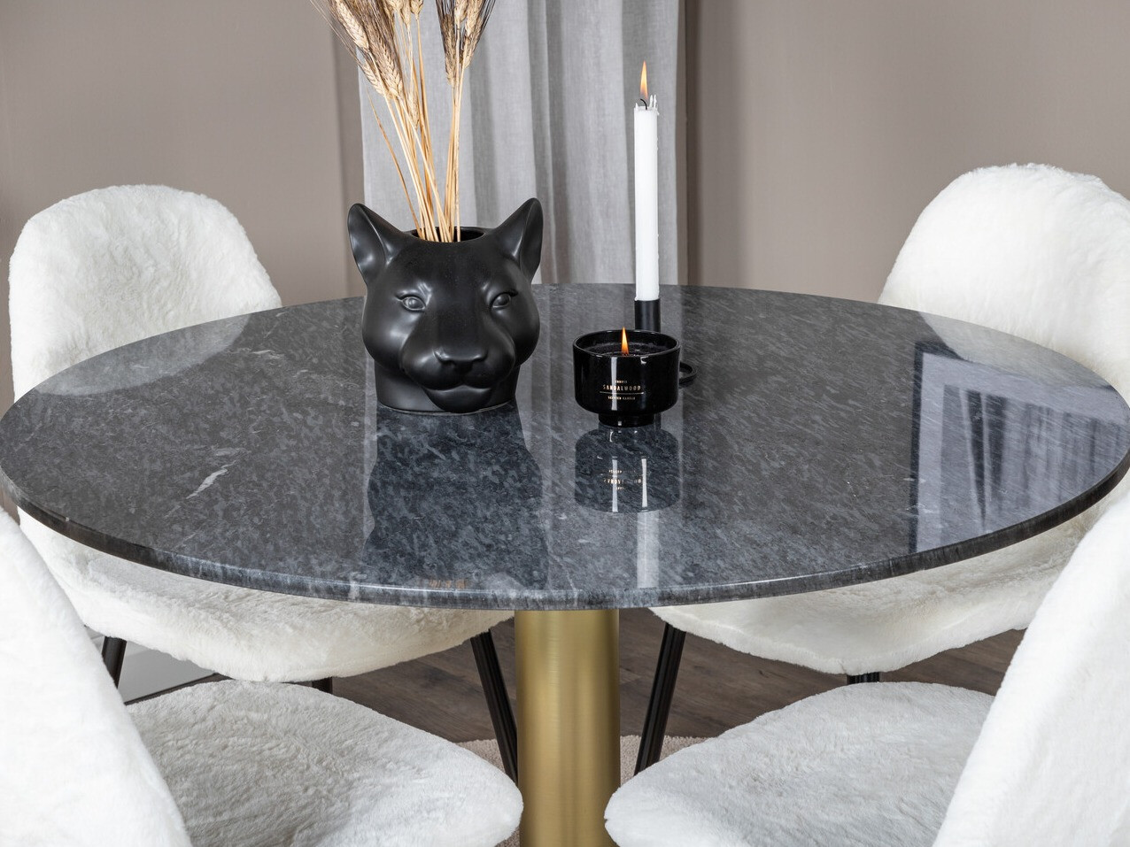 Set de dining Dallas 1215 (Alb + Negru)