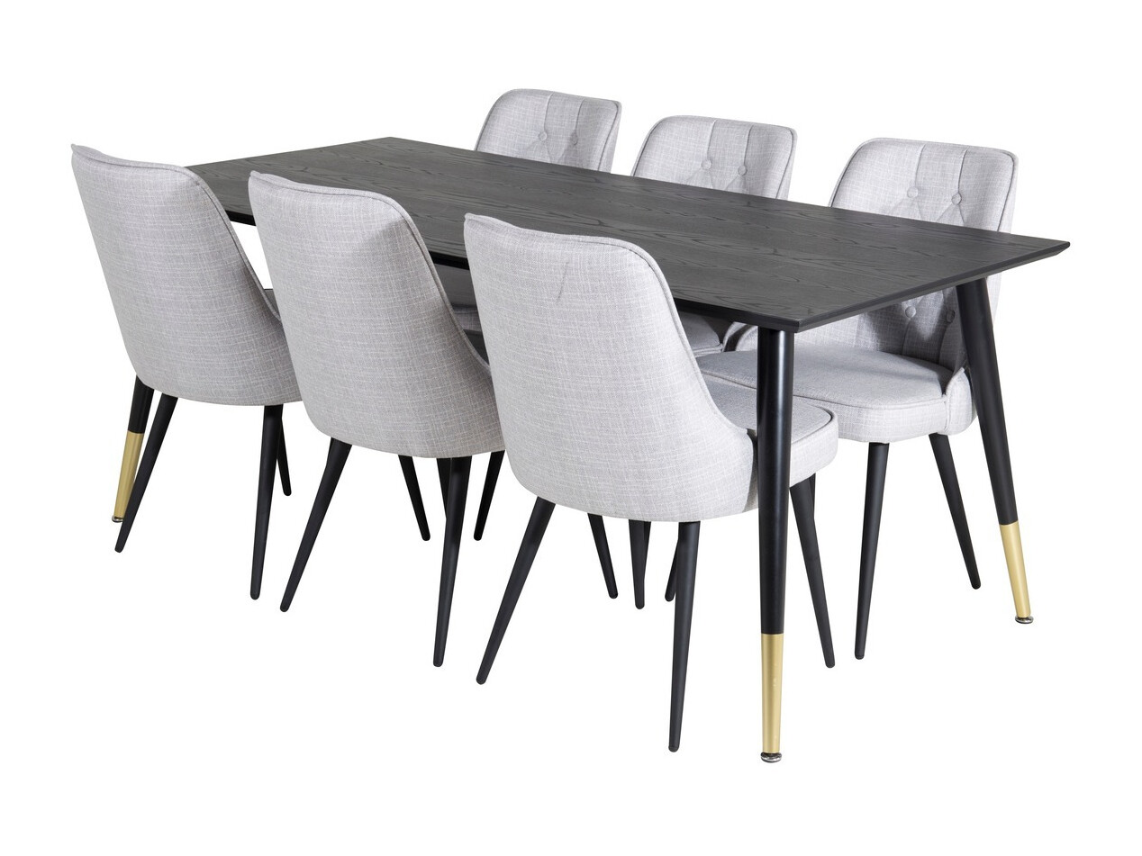 Set de dining Dallas 1256 (Gri + Negru)