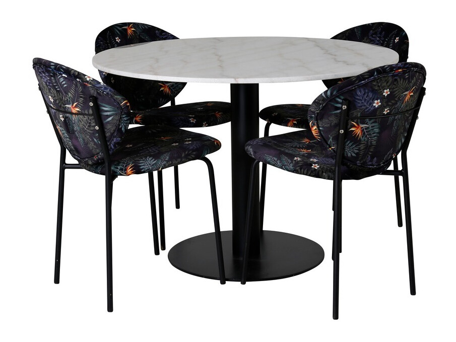 Set de dining Dallas 1298 (Model floral + Negru)