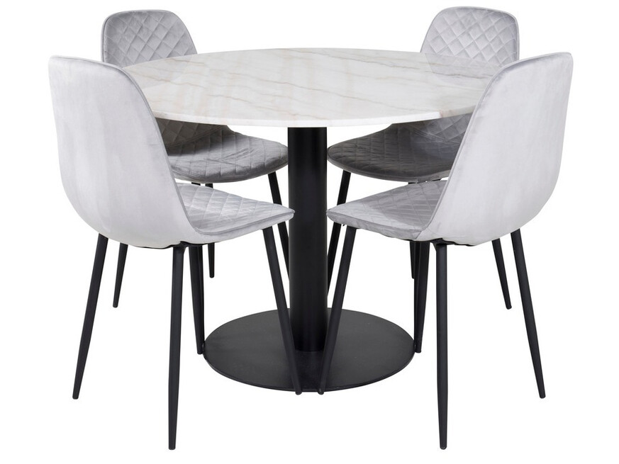 Set de dining Dallas 1302 (Gri + Negru)