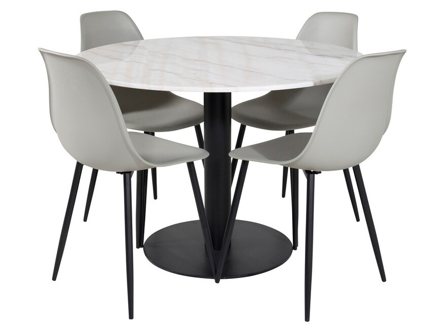 Set de dining Dallas 1304 (Gri + Negru)