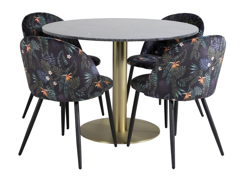 Set de mese Dallas 1219 (Model floral + Negru)