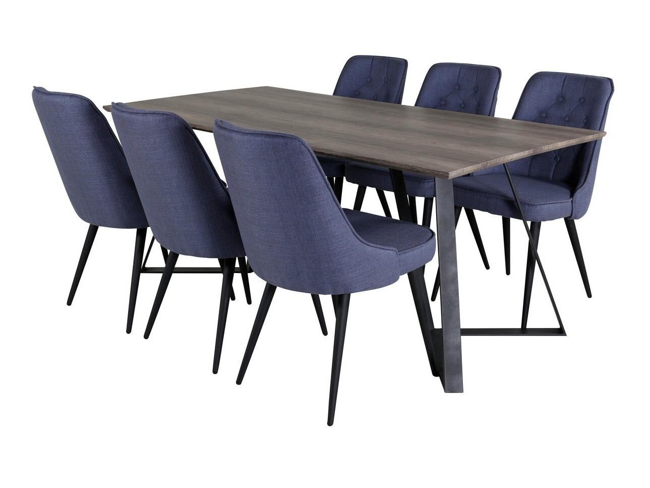 Set de dining Dallas 1347 (Albastru + Negru)