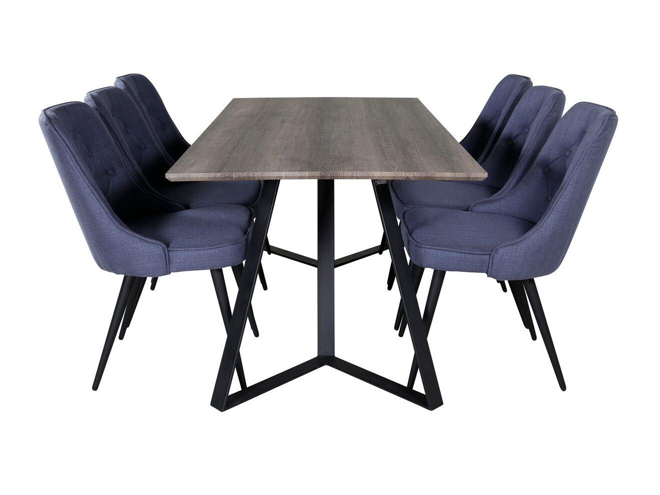 Set de dining Dallas 1347 (Albastru + Negru)
