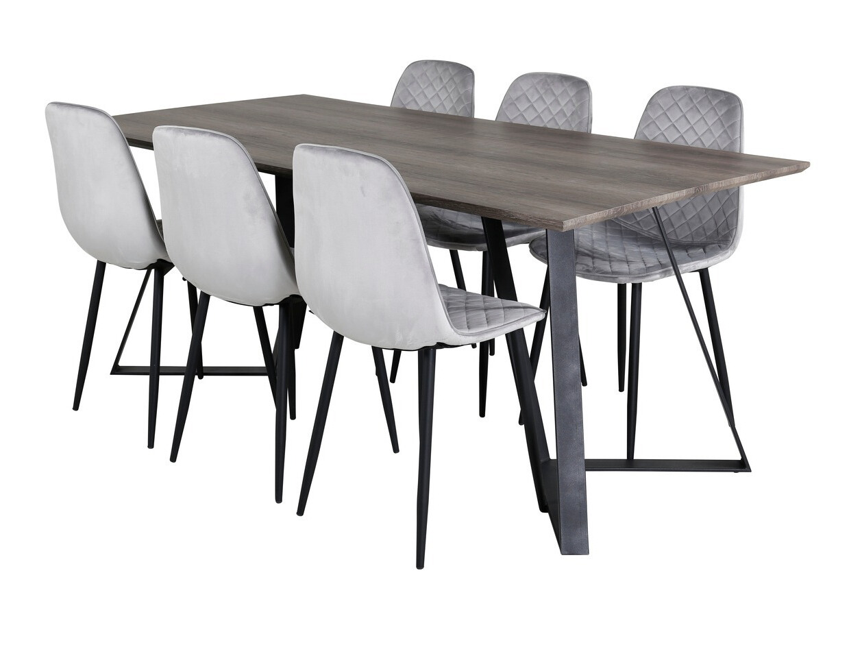 Set de dining Dallas 1357 (Gri + Negru)