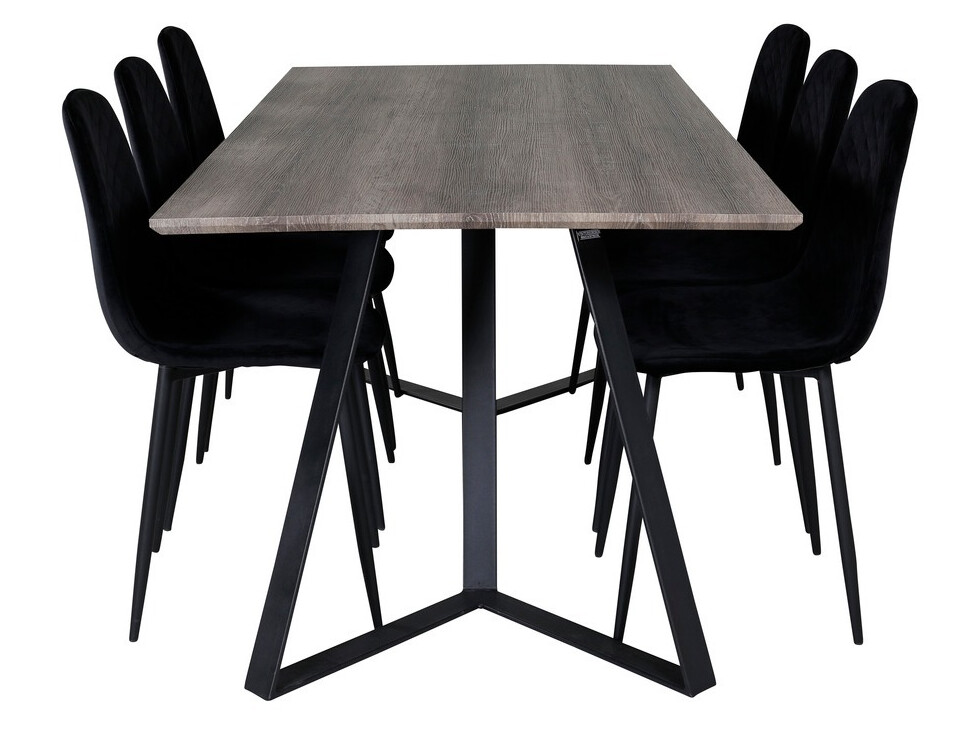 Set de dining Dallas 1357 (Negru)