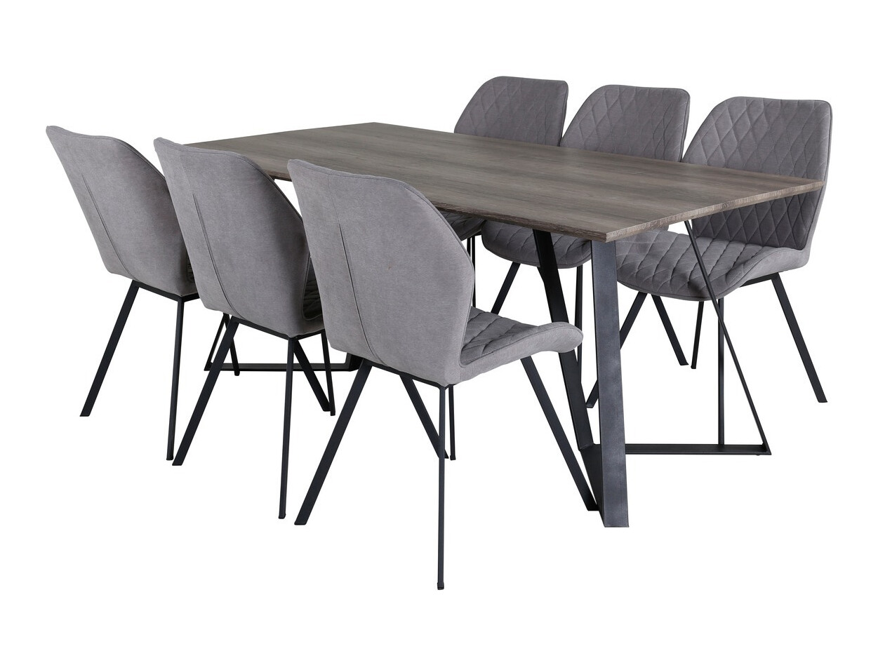 Set de dining Dallas 1359 (Gri + Negru)