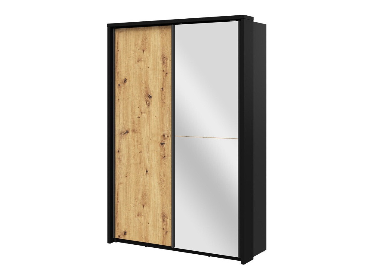 Dulap Fresno 122 (Stejar artizan + Negru)