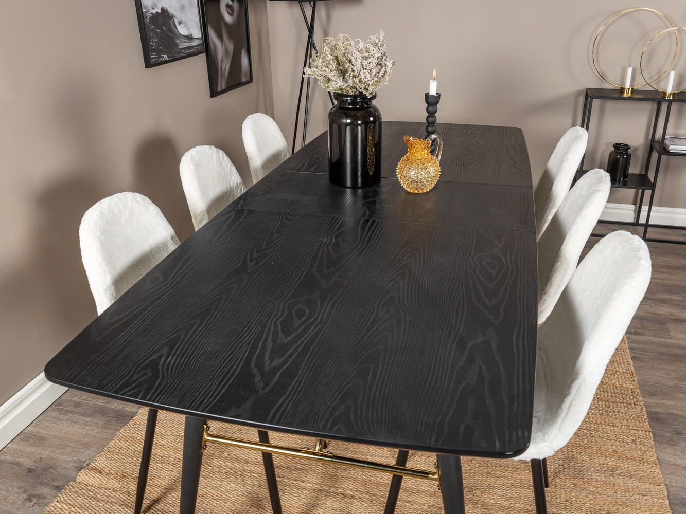 Set de dining Dallas 1443 (Alb + Negru)