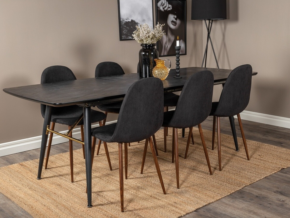 Set de dining Dallas 1443 (Negru + Nuca)