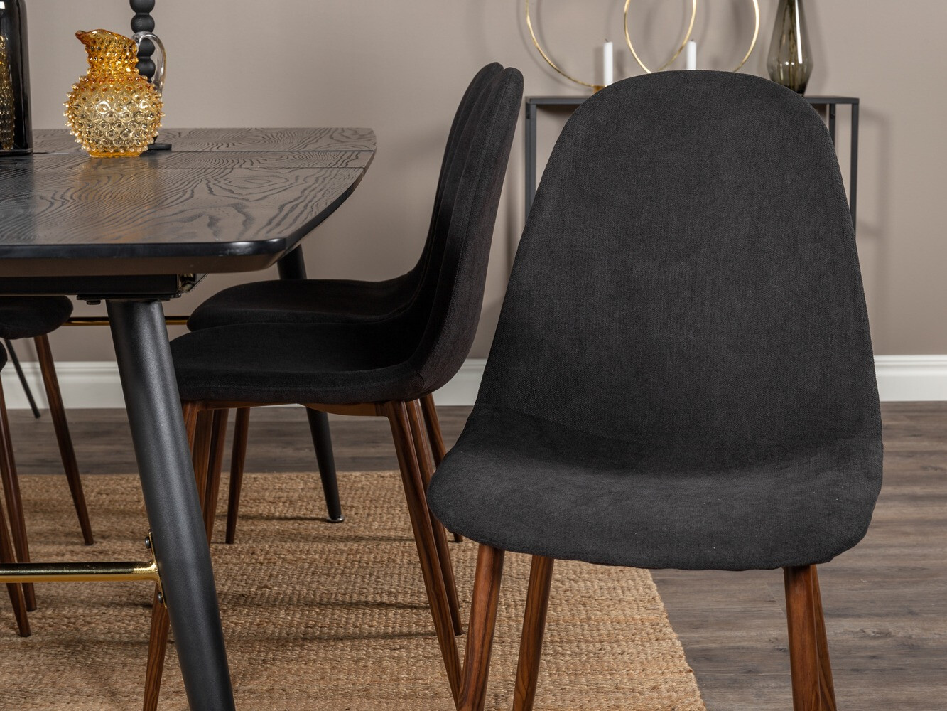 Set de dining Dallas 1443 (Negru + Nuca)