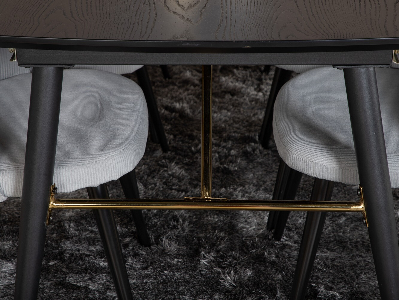 Set de dining Dallas 1447 (Gri deschis + Negru)
