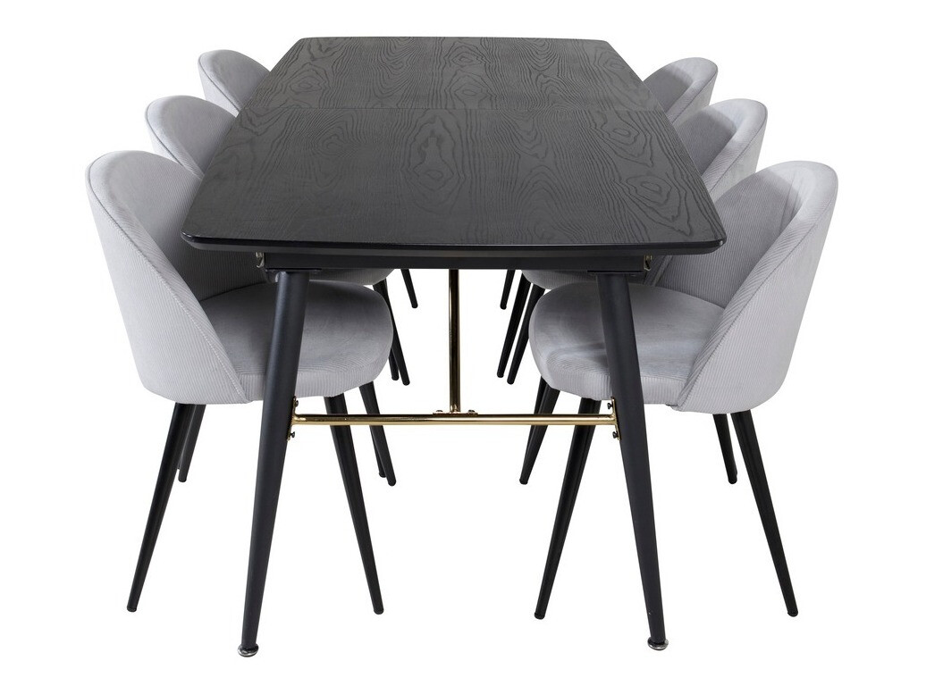 Set de dining Dallas 1447 (Gri deschis + Negru)
