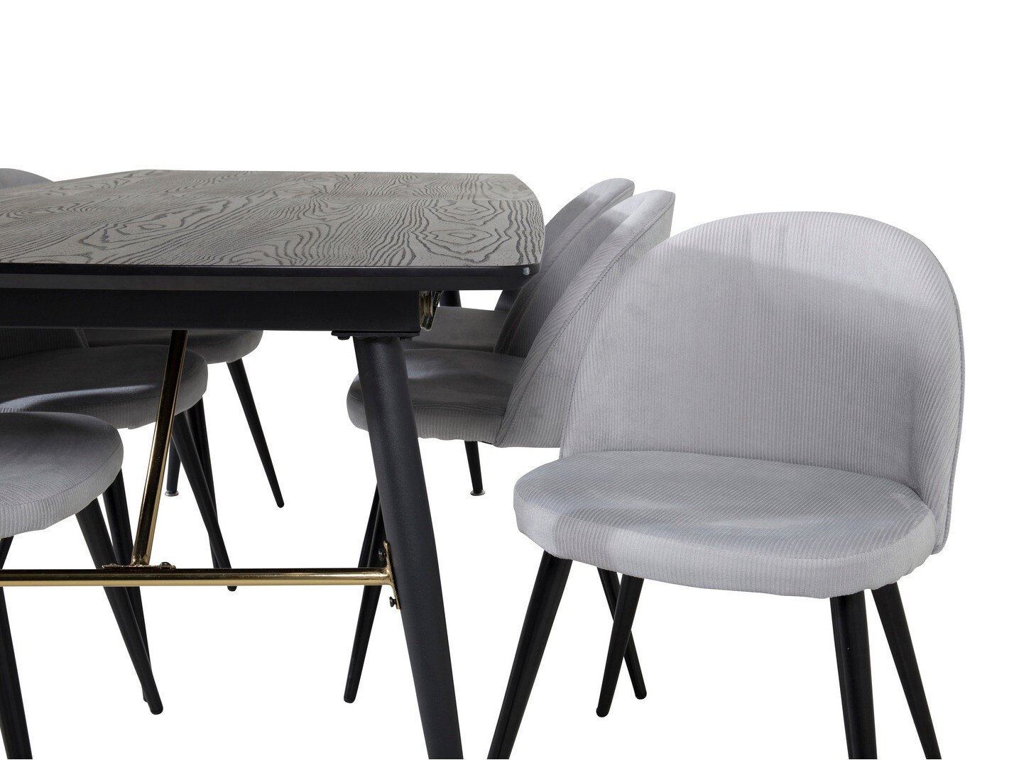 Set de dining Dallas 1447 (Gri deschis + Negru)